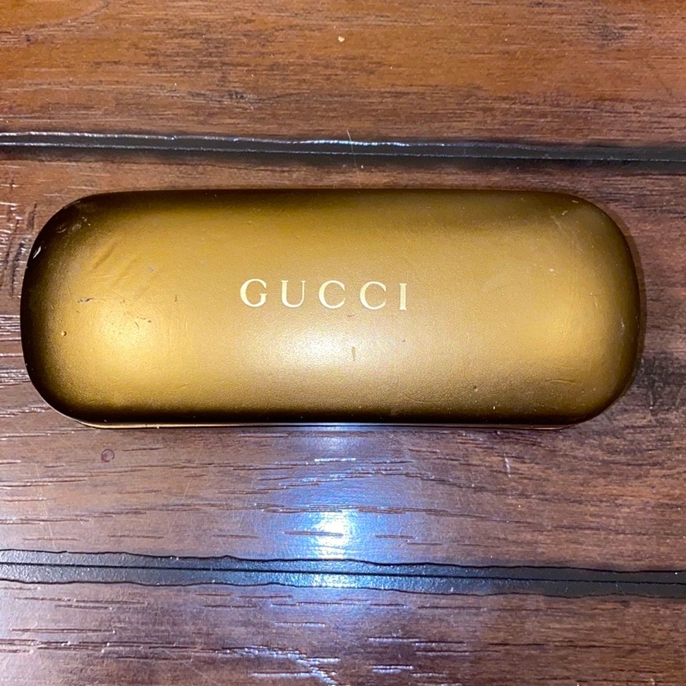 Gucci Bronze Velvet GG Monogram Eye Glasses Sunglasses Clamshell Carrying Case - Picture 3 of 8